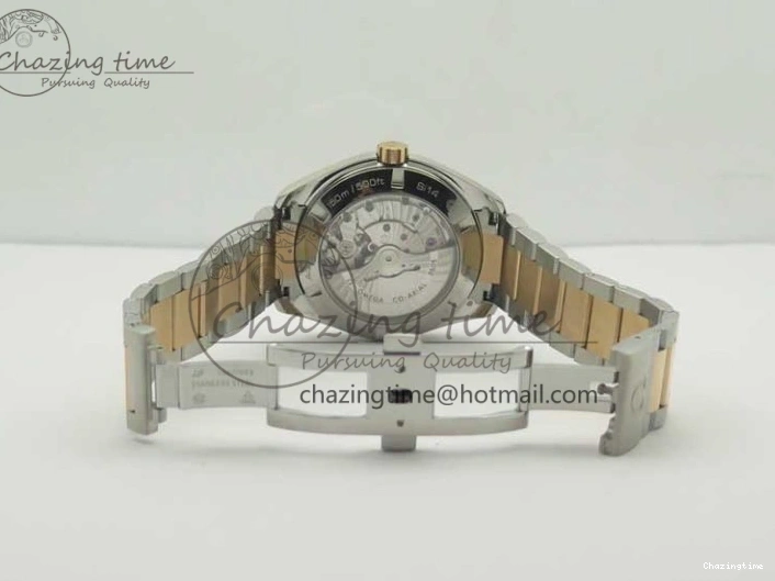 0511 Aqua Terra 150M GMT SS RG VSF 1:1 Best Edition Brown Textured Dial on SS RG Bracelet A8605 Super Clone Original 8058